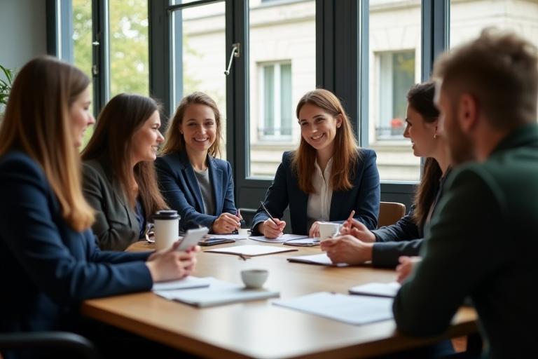 Équipe pédagogique Éloquence en séance de formation à Paris.